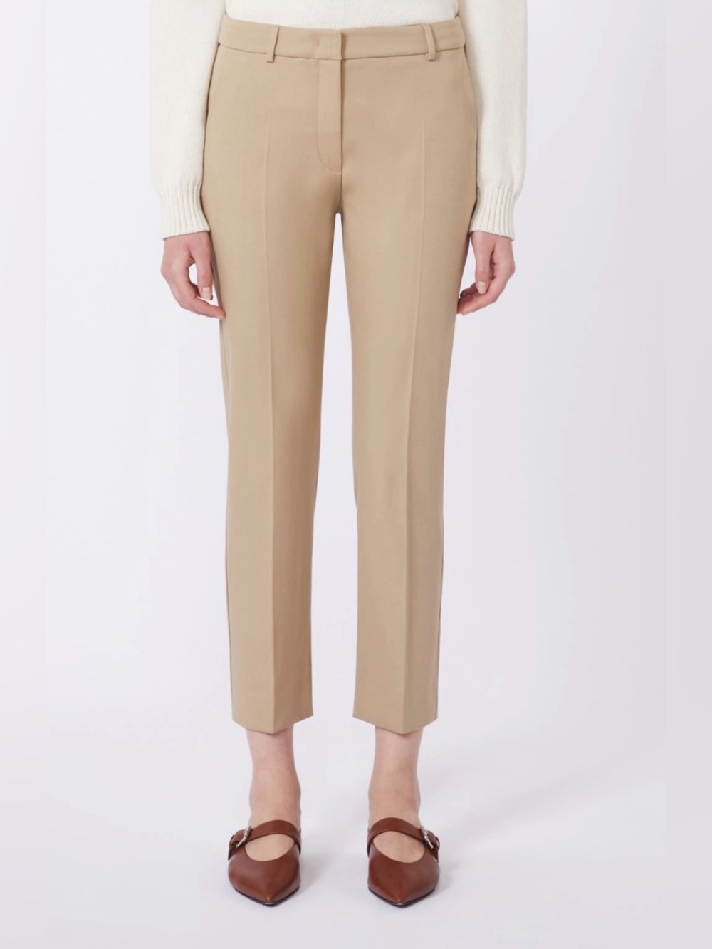 MaxMara Slim Cropped Tailored Office weekend Pants in Beige size 6